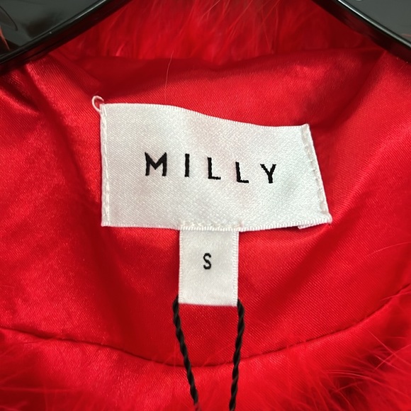 MILLY BNWT red feather jacket - Picture 2 of 5